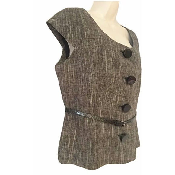 MICHAEL Michael Kors Tops - MICHAEL KORS Sz 2 Capped Sleeve Belted Vest Top